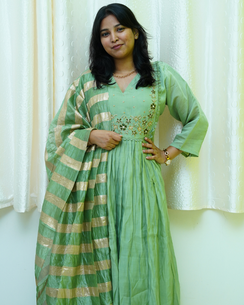 Silk Chanderi 3 Piece Set